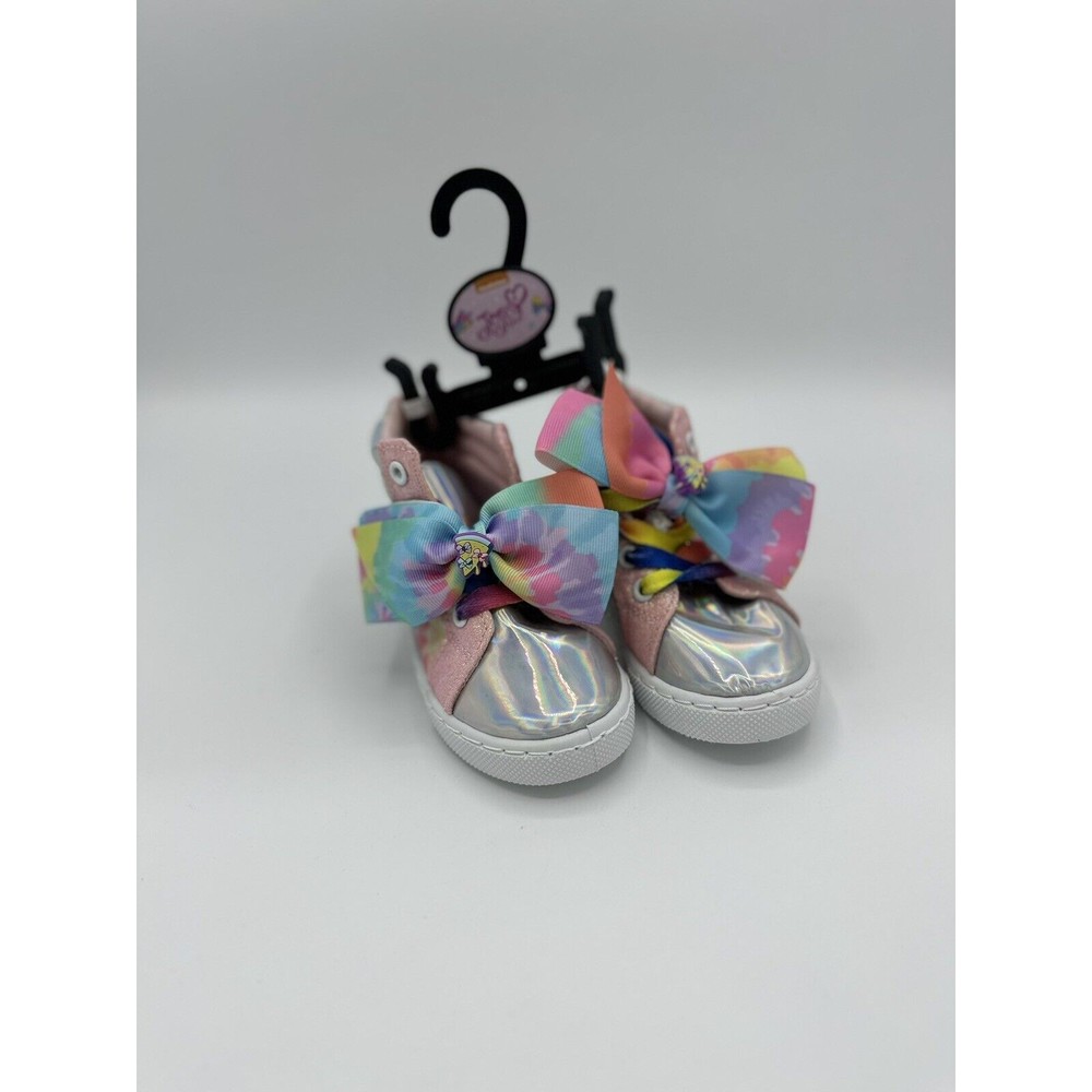 Jojo Siwa‎ Girls Iridescent High top  Bow Shoe Sneakers Size 6